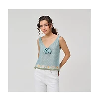 Reistor Women's Bow Bemberg Tie Cami Top