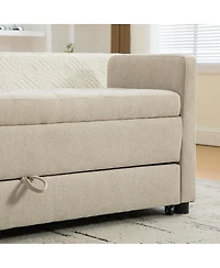 Streamdale Furniture 58.27" Modern Upholstered Storage Bench with Rolled Arms
