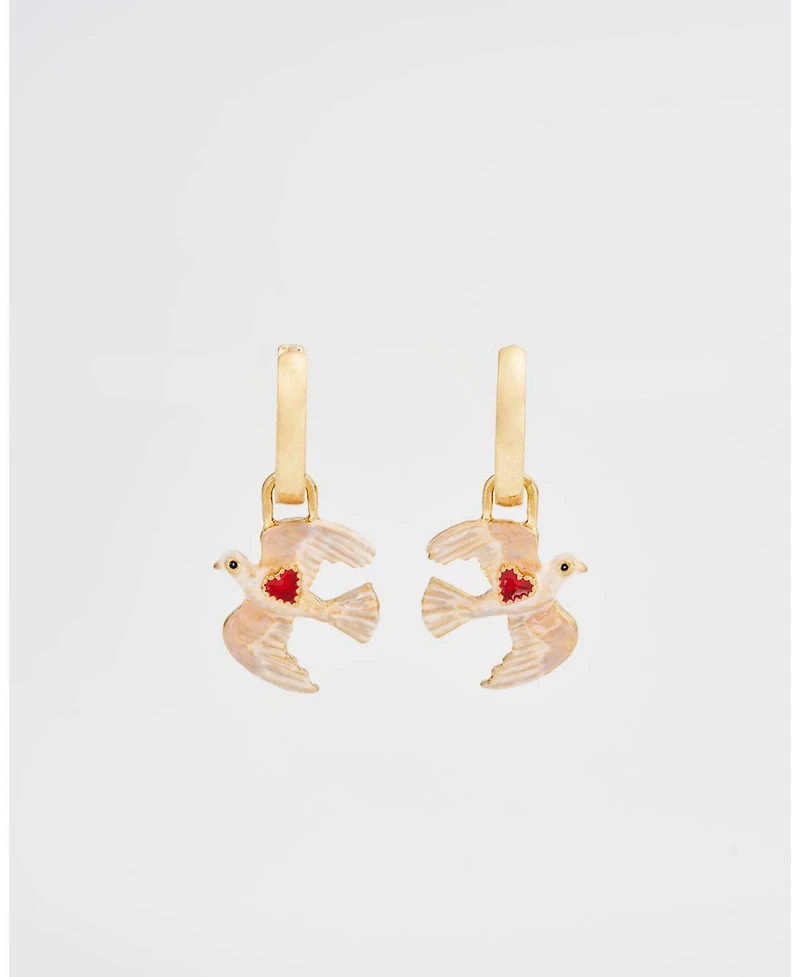 Fable England Love Dove Huggie Earrings