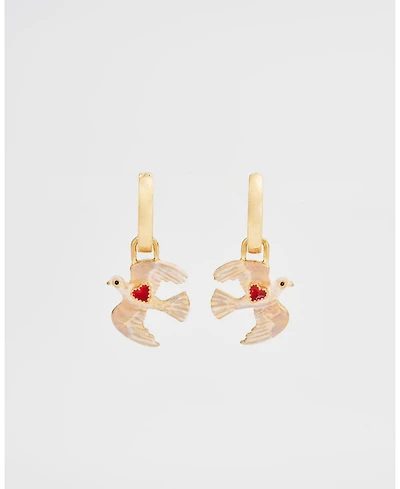 Fable England Love Dove Huggie Earrings