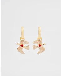 Fable England Love Dove Huggie Earrings