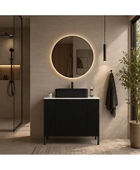 Phying 30 Inch Freestanding Bathroom Vanity with Sink Modern Bathroom Storage Cabinet with 2 Doors Countertop for Home Bathroom Decor