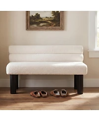 Streamdale Furniture Upholstered Dining/Entryway Bench Width Rubber Wood Legs
