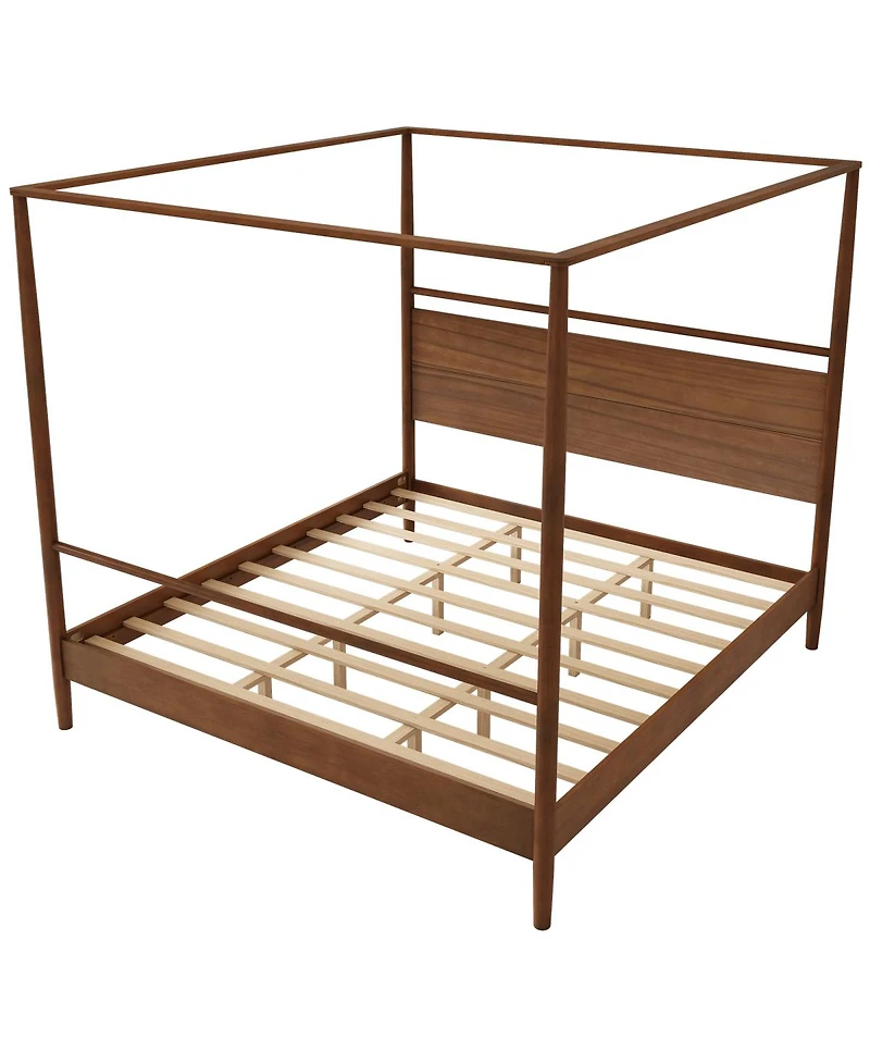 Streamdale Furniture Solid Wood Four-Poster Canopy Bed Frame, King Size