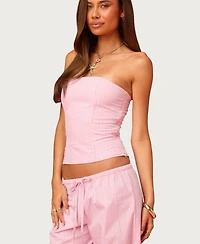 Edikted Women's Barbie Icon Striped Strapless Corset