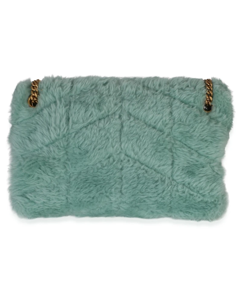 Pre-Owned Saint Laurent Shearling Quilted Monogram Small Loulou Puffer Chain Satchel