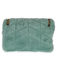 Pre-Owned Saint Laurent Shearling Quilted Monogram Small Loulou Puffer Chain Satchel