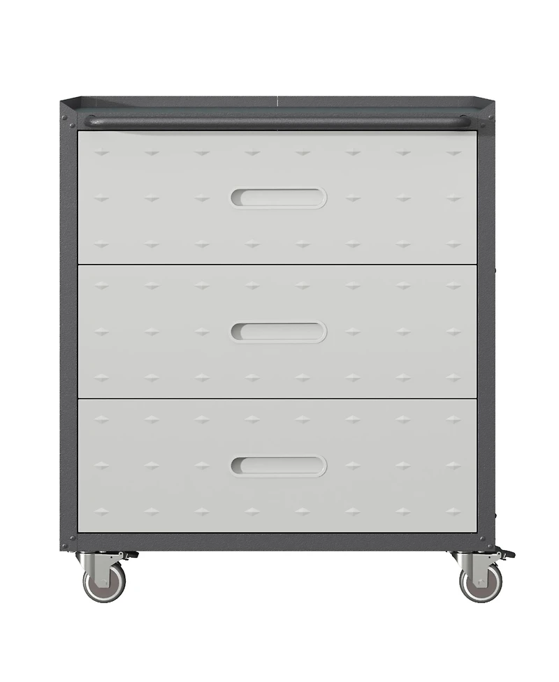 Viyet 3-Drawer Heavy Duty Metal Storage Cabinet - Rolling Steel Tool Chest with 360degree(s) Wheels