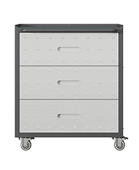 Viyet 3-Drawer Heavy Duty Metal Storage Cabinet - Rolling Steel Tool Chest with 360degree(s) Wheels