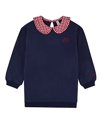 MeMoi Toddler Girls Gingham Ruffled Collar Sweatshirt Dress