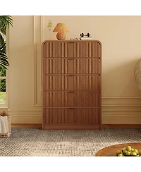 gaomon Modern Fluted Dresser with 5 Drawers