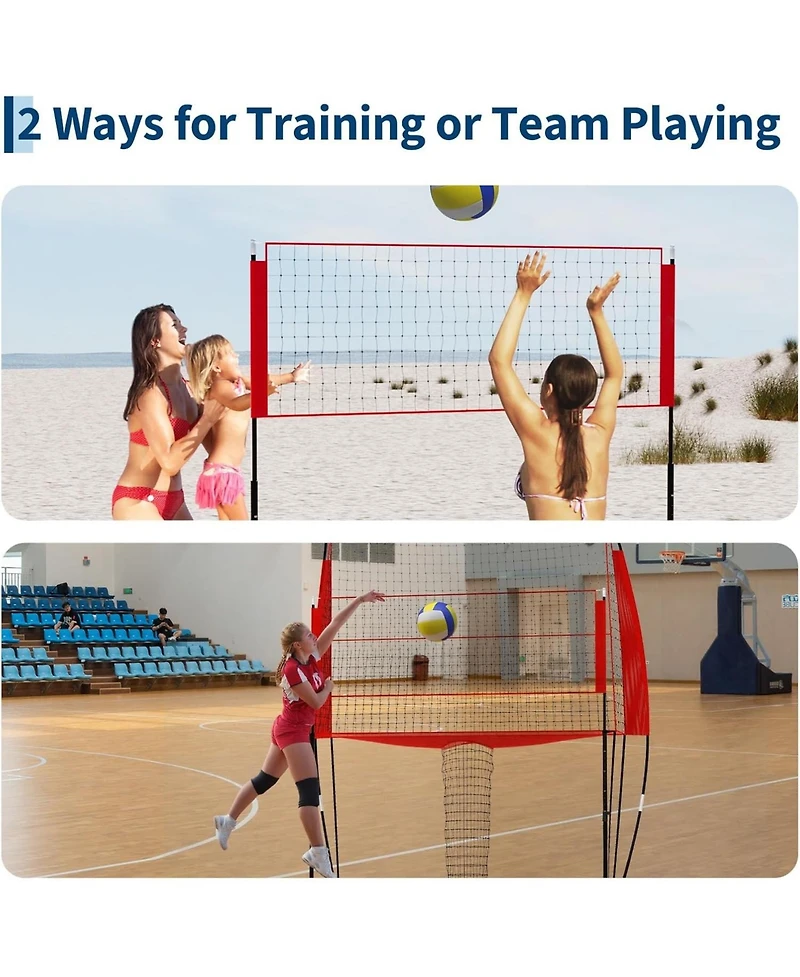 Xo 11x8 Ft Volleyball Net, Height Adjustable Portable Net with Carry Bag, Durable Training Net for Indoor Outdoor Backyard
