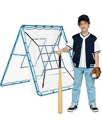 Xo 4x4.5 Ft Baseball Rebounder Net, Steel Frame Pitchback Trainer for Baseball Softball, Portable Backyard Practice Net