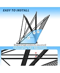 Xo Baseball Pitching Net and Rebounder, Dual-Sided Trainer with Strike Zone, Portable Baseball Softball Practice Net