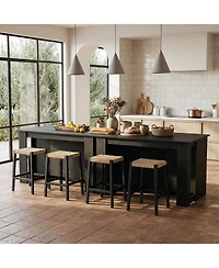 Tribesigns 55.12" Kitchen Island with 2-Tier Storage Shelves, Multifunctional Kitchen Island Table with Open Storage and Breakfast Bar
