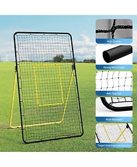 Xo Volleyball Rebounder Net, Adjustable Bounce Trainer for Serving Passing, Portable Foldable Training Net