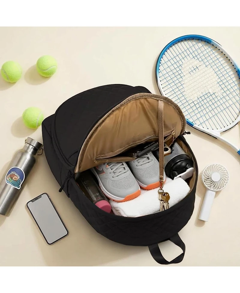 Xo Quilted Tennis Bag, Crossbody Racket Bag for 1-2 Racquets, Pickleball and Badminton with Storage Pockets
