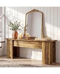 Tribesigns 63-Inch Low Console Table, Farmhouse Wooden Entryway Table, for Living Room, Entrance, Hallway