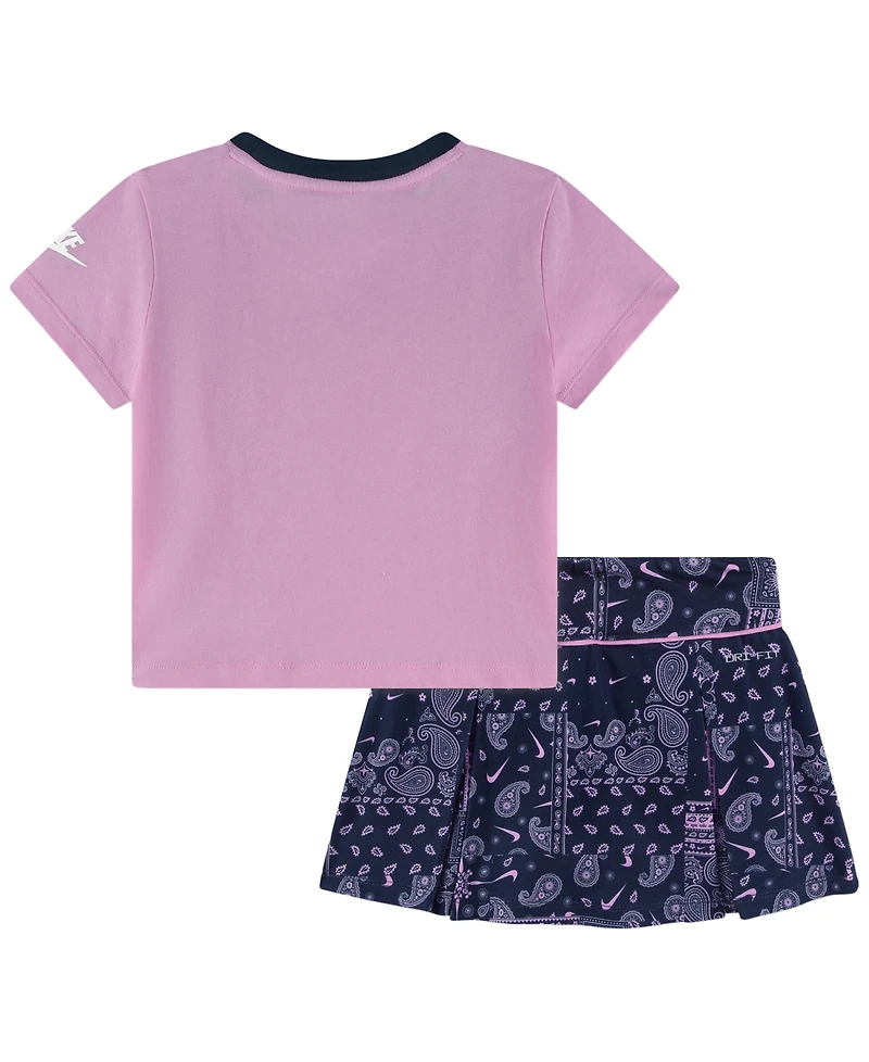 Nike Girls' 4-6X Retro Remix Top and Shorts, 2-Piece Set