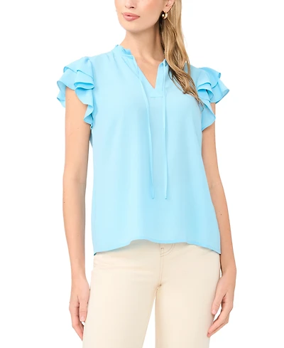 Sam & Jess Women's V-Neck Ruffle Top