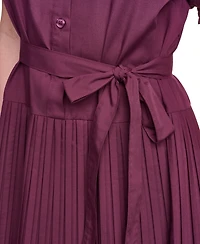 Jessica Howard Women's Puff Short-Sleeve Drop Waist Shirt Dress