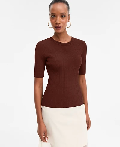 I.n.c. International Concepts Women's Rib-Knit Crewneck Sweater, Macy's Exclusive