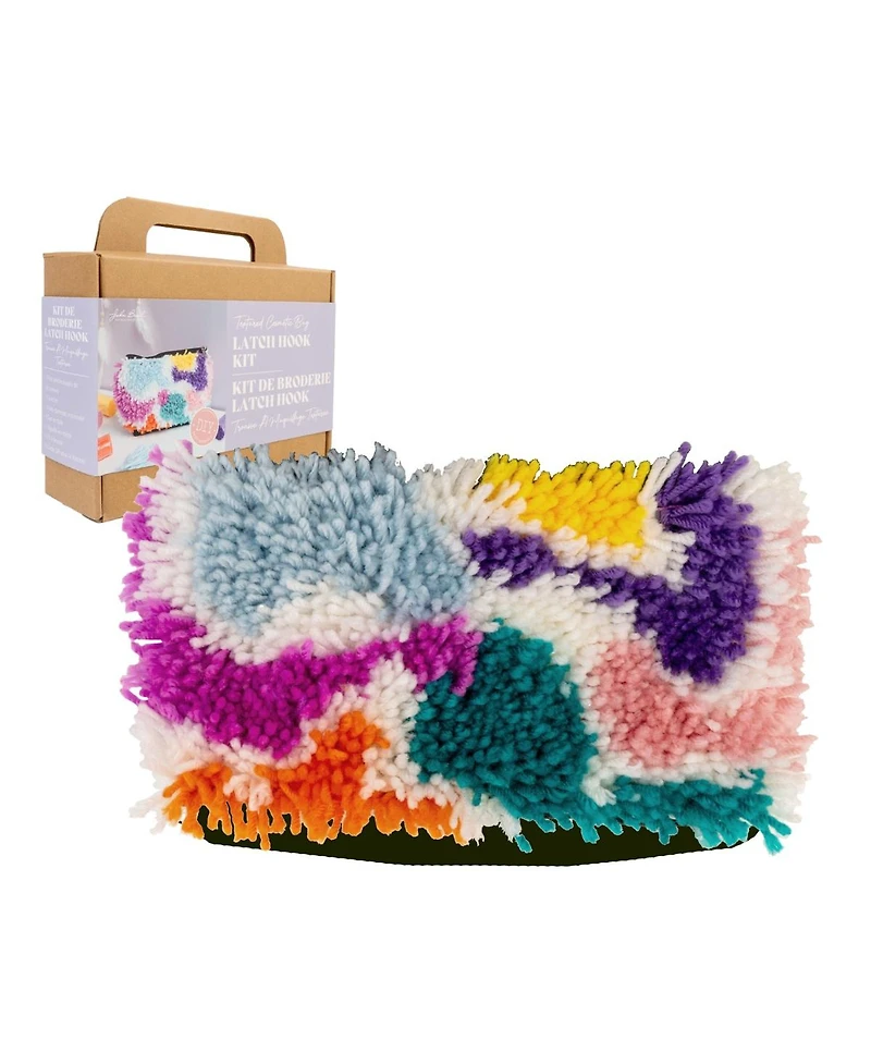 John Bead Textured Cosmetic Bag Latch Hook Diy Kit for Beginners