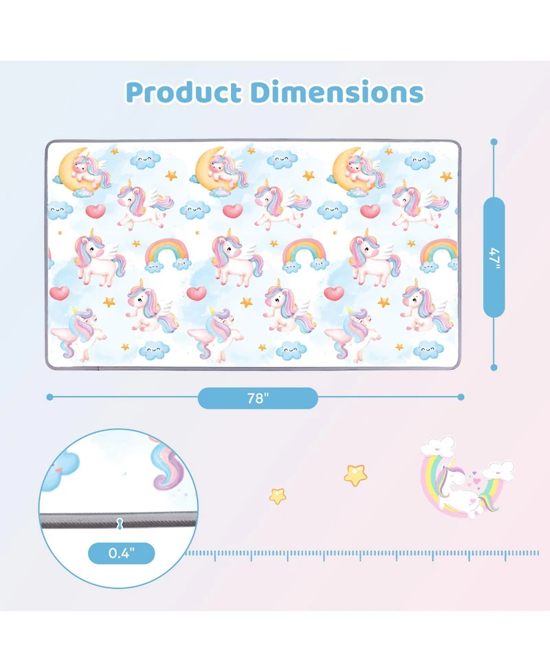 Slickblue Roll Up Foam Activity Play Mat for Toddlers Indoor Floor Use