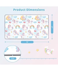 Slickblue Roll Up Foam Activity Play Mat for Toddlers Indoor Floor Use