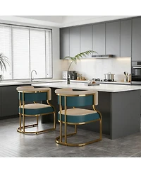 Streamdale Furniture Modern Dining Chairs Set of 2, Iron Frame, Pu Upholstered Accent Chairs
