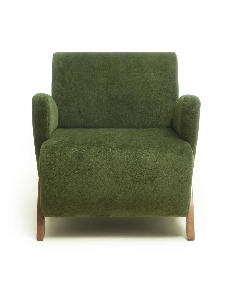 Streamdale Furniture Velvet Accent Chair with Birch Legs