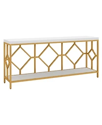 Slickblue 2-Tier Sofa Table with Open Storage Shelf, Extra Long Console Table