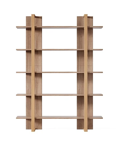 Slickblue 70.8 Inch Bookshelf with 5 Tier Etagere Display Shelves