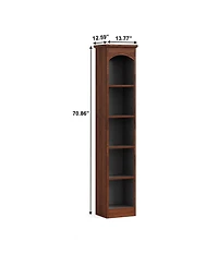 Slickblue Tall 5 Tier Narrow Bookshelf Display Rack with Cube Storage