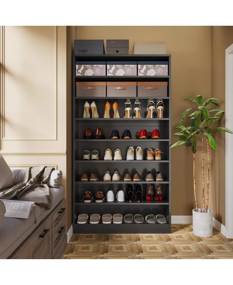 Slickblue Large Shoe Storage Rack with 9 Tier Organizer Shelves