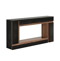 Slickblue 2-Tier Wooden Console Table, Rectangular Sofa Table for Entryway and Hallway
