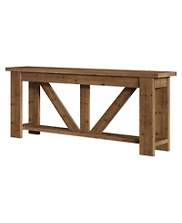 Slickblue 2-Tier Solid Wood Sofa Console Table with Storage for Behind Couch