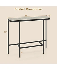 Slickblue Entryway Console Table with Faux Marble Top and Metal Frame