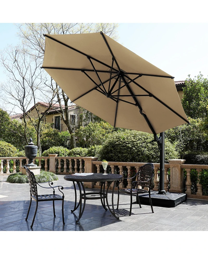 Mondawe 10 Feet Cantilever Patio Umbrella With 360degree(s) Rotation And Tilt (No Base)