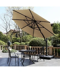 Mondawe 10 Feet Cantilever Patio Umbrella With 360degree(s) Rotation And Tilt (No Base)