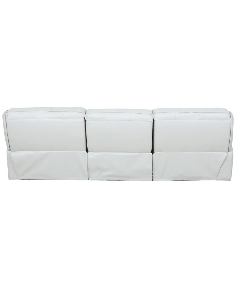 Zackary 3-Piece Leather Chaise Sofa with 3 Power Motion, Macy's Exclusive