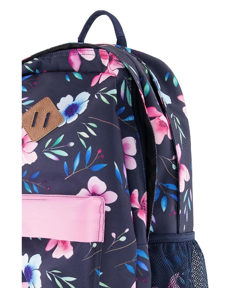 Deux par Deux Little Girl Floral Practical Spacious Durable Backpack