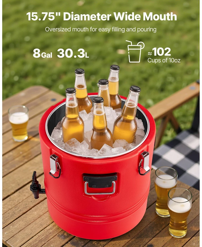 Cozito Insulated Beverage Dispenser, 8 Gal 30L Hot and Cold Drink Server with Spigot
