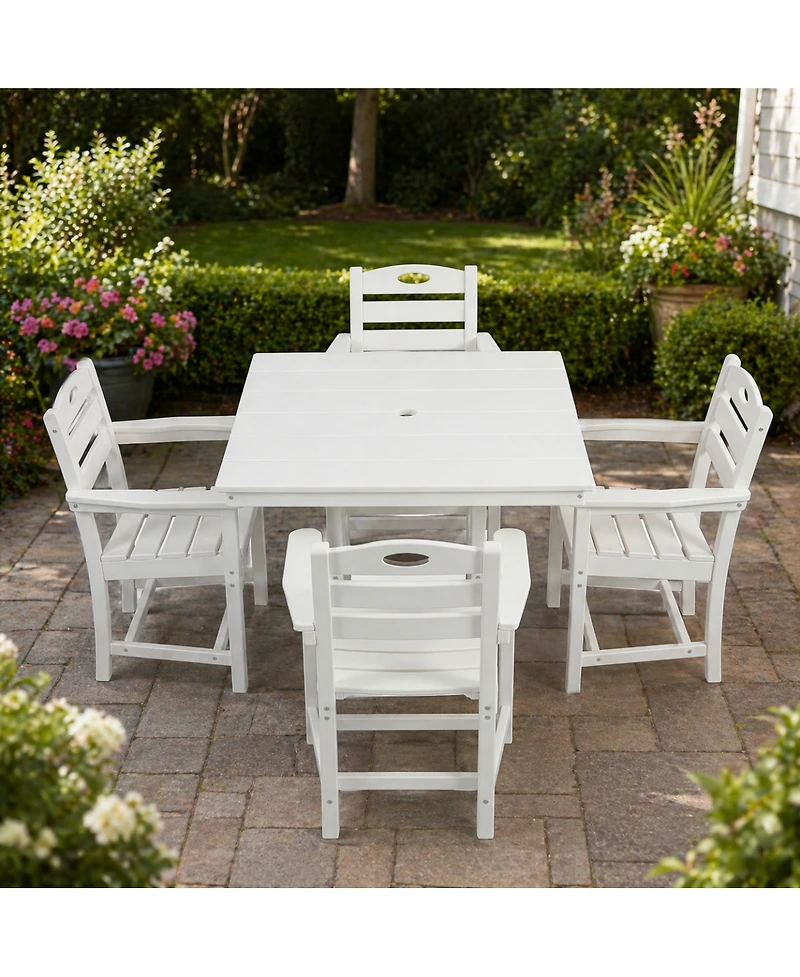 Streamdale Furniture Hdpe Outdoor Patio Dining Set with Square Table and Chairs