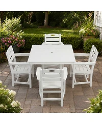 Streamdale Furniture Hdpe Outdoor Patio Dining Set with Square Table and Chairs