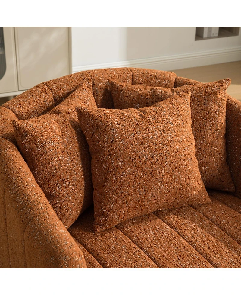 Streamdale Furniture Swivel Barrel Chair and Half with Storage Ottoman Set