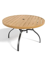 Streamdale Furniture Outdoor Patio Dining Set: Round Table and Stacking Metal Chairs