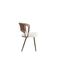 Streamdale Furniture 2 Piece Wicker Dining Chair Set with Cushioned Cane Back and Metal Legs