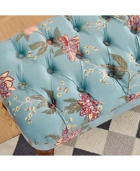 Streamdale Furniture Tufted Floral Accent Chair with Turned Wood Legs
