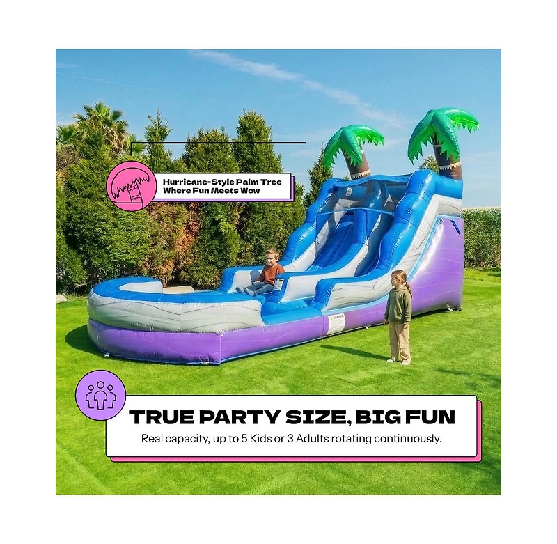 Pop Jump Tropical 23' Waterslide with Pool